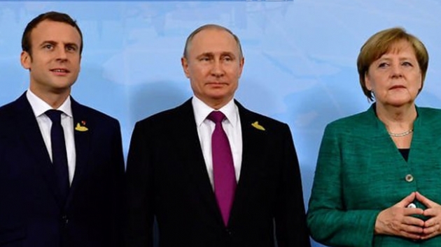 Bakan Erdoan, Putin, Merkel ve Macronla grecek
