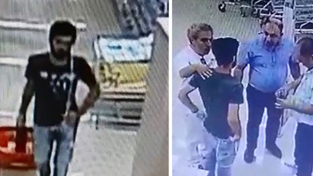 Antalya'da, bir marketin arkteri reyonundan ald 2 sucuu i amarna gizleyen kii yakaland