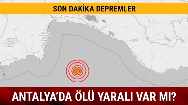 Antalyada ka iddetinde deprem oldu
