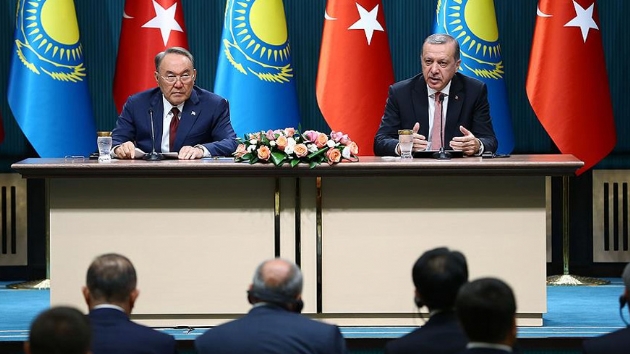 Bakan Erdoan ile Nazarbayev ortak hedefler iin buluacak