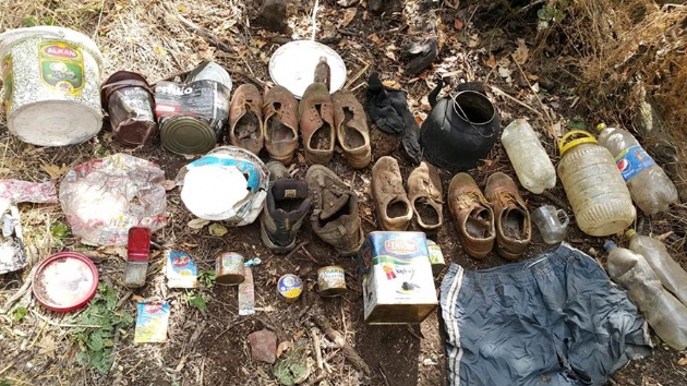 Mu'ta PKK'l terristlerin saklad snakta bulunan yaam malzemeleri imha edildi