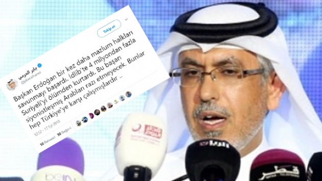 Katarl gazeteci Cabir el-Haremi: Bakan Erdoan bir kez daha mazlum halklar savunmay baard