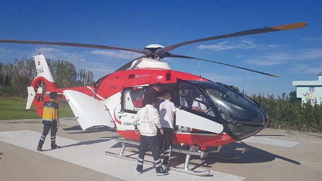 Ambulans helikopter minik Havvanur iin havaland