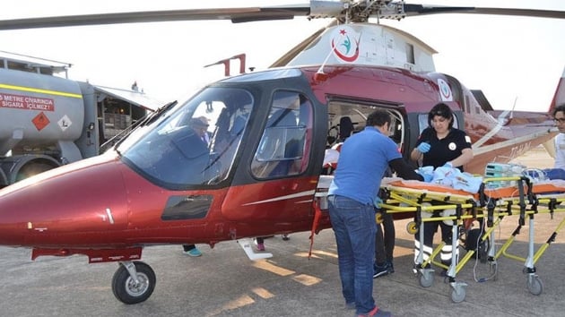 Ambulans helikopter Rzgar bebek iin havaland