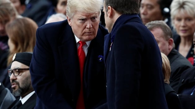 Trump'tan Macron'a: ABD imdada yetimeden nce Nazi igali altnda Almanca renmeye balyordunuz