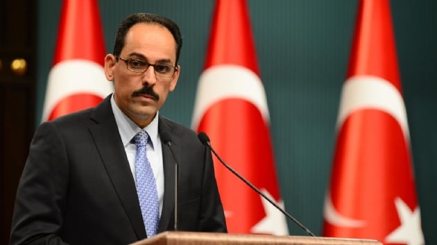 brahim Kaln'dan srailli yetkiliye cevap: Filistin'in srail igali altnda olduunun ok iyi farkndaym