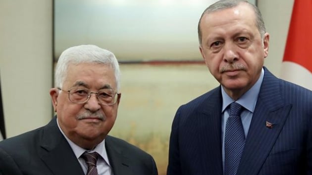Bakan Erdoan Filistin Devlet Bakan Abbas'la telefonda grt