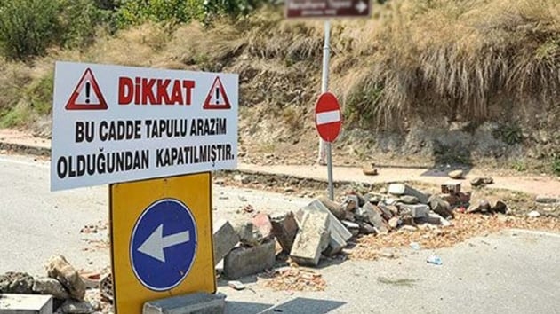 Trabzon'da 'Tapusu bende' dedi, yolu kapatt
