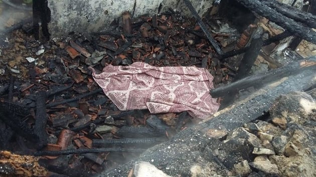 Yal kadn alevler arasnda can verdi  