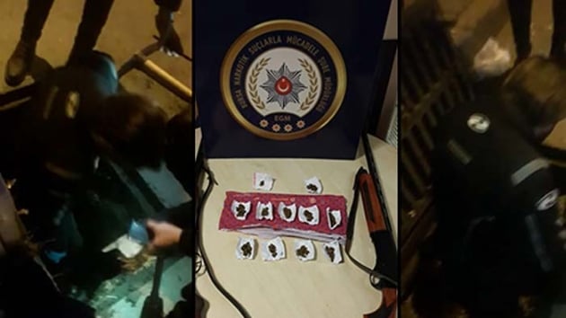 Bursa'da polis uyuturucuyu kanalizasyondan kard