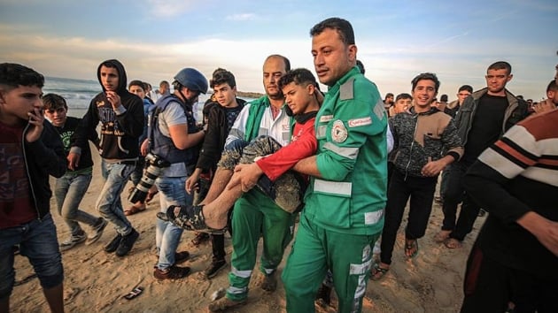 galci srail gleri Gazze sahilinde 3 Filistinliyi yaralad