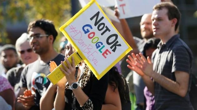 Google personeli irketin in'e zel gelitirdii arama motorunu protesto ediyor