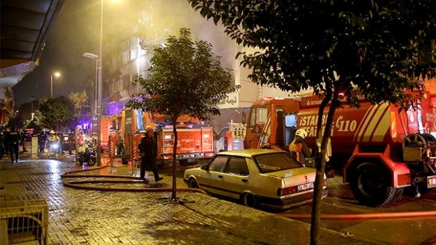 Zeytinburnunda bir iyerinde yangn kt