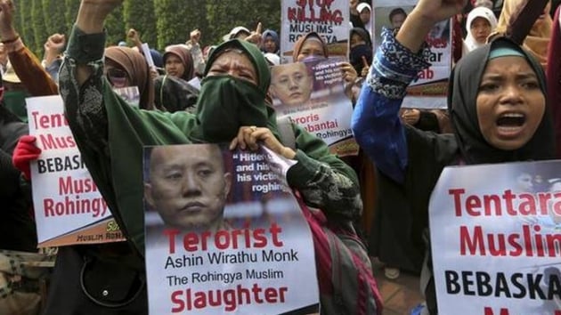 Endonezya'da Arakanl Mslmanlara destek gsterisi yapld