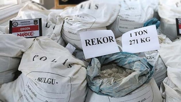  Erzincan'da 1 ton 271 kilogram eroin ele geirdi
