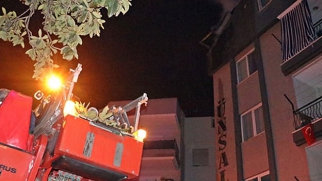 Antalyada bir apartmanda kan yangn mahalleliyi korkuttu