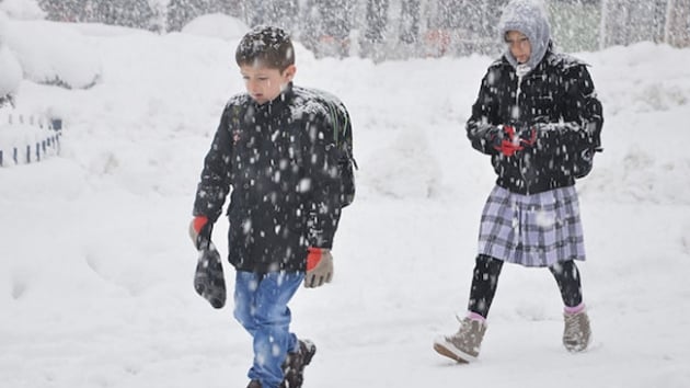 Krklareli'de kar nedeniyle okullar tatil edildi