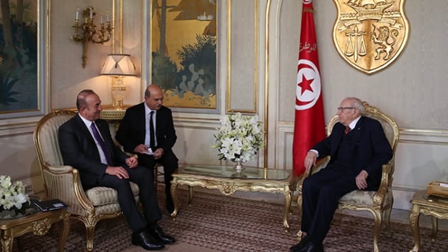 Dileri Bakan avuolu, Tunus Cumhurbakan es-Sibsi'yle grt
