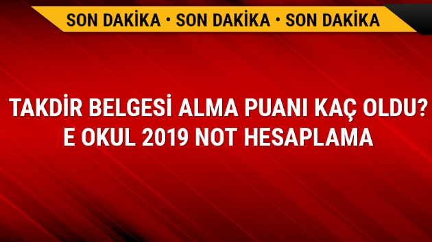 2019 e okul VBS giri karne notu not hesaplama Takdir Teekkr belgesi alma puan ka 