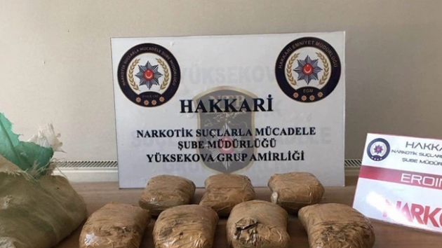 Hakkari'de 73 kilo 600 gram eroin ele geirildi