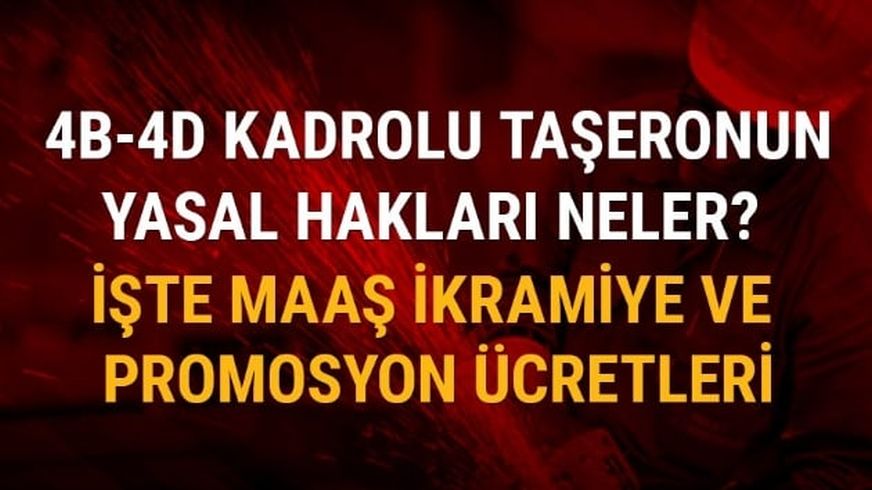 Kadrolu ta�eron ikramiye ve 2019 zaml� maa� �demeleri