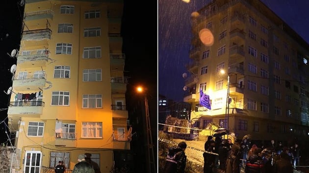 Rize'de 8 katl bina tahliye edildi