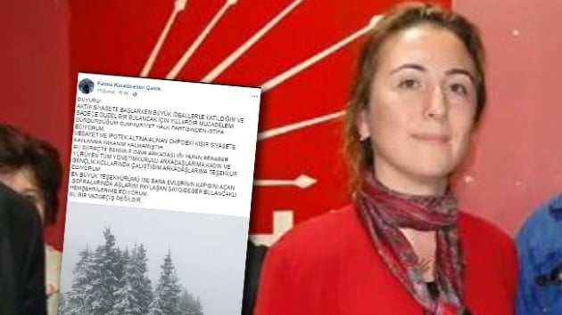 Giresunda CHP'li Fatma Karaibrahim Canik, sosyal medya zerinden istifa ettiini duyurdu