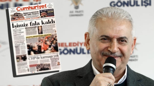  AK Parti stanbul Bykehir Belediye Bakan aday Binali Yldrm, Cumhuriyet gazetesinden tazminat kazand