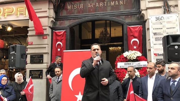 Mehmet Akif Ersoy stiklal Caddesi zerindeki Msr Apartman nnde anld