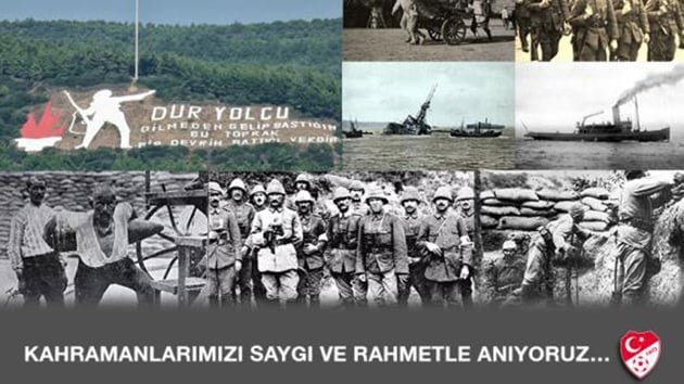 Futbol camiasndan anakkale Zaferi mesajlar