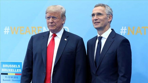 ABD Bakan Trump ile Stoltenberg Beyaz Saray'da grecek