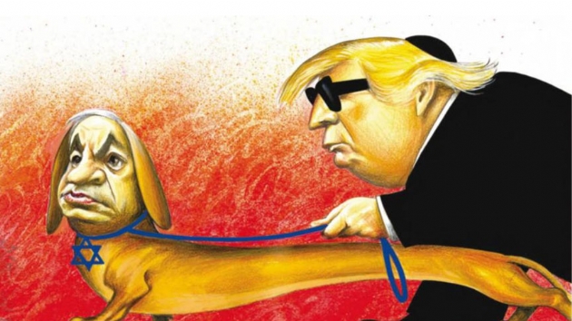NYT, Netanyahu'yu 'Trump' ynlendiren bir kpek' olarak tasvir eden karikatr iin zr diledi