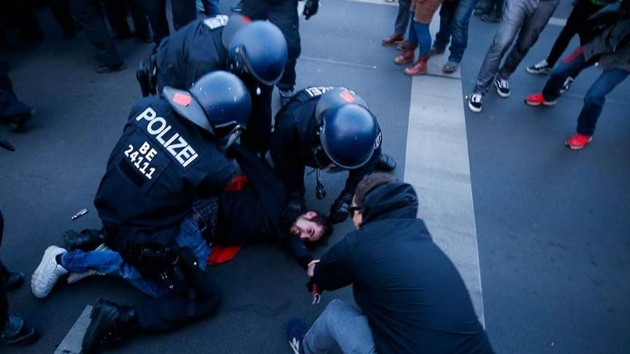 Almanyadaki 1 Mays gsterilerinde ok sayda kii gzaltna alnd