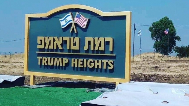 Golan'da ''Ramat Trump'' ad verilen yerleim biriminin temeli atld