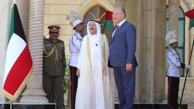 Kuveyt Emiri Sabah Irak Cumhurbakan Salih ile grt       