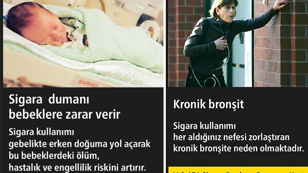 Sigara paketlerinde yer alacak resimli uyarlar belirlendi