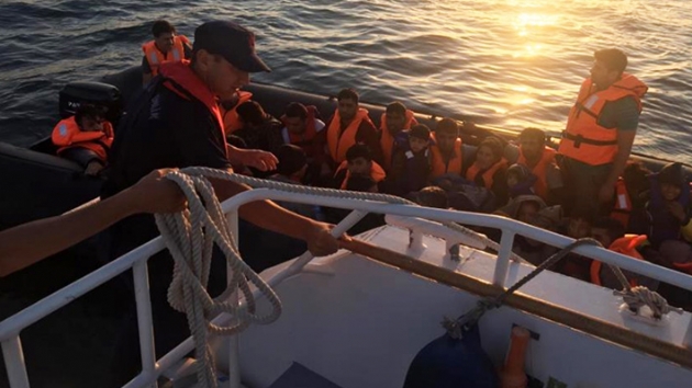 Enez açıklarında 35 düzensiz göçmen yakalandı