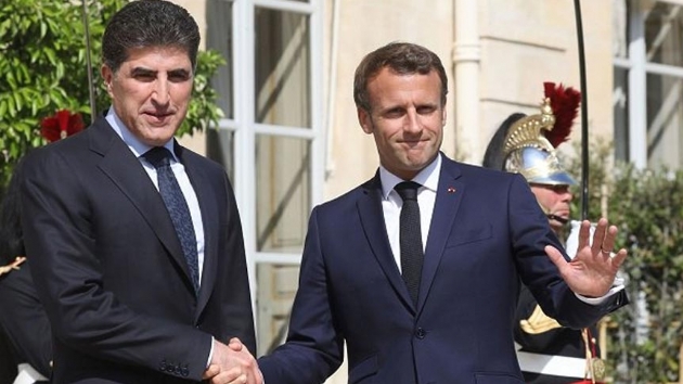 IKBY Bakan Neirvan Barzani ile Fransa Cumhurbakan ikili ilikileri grt