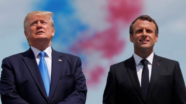 Trump: Macron'un aptallna ksa sre iinde karlk vereceiz