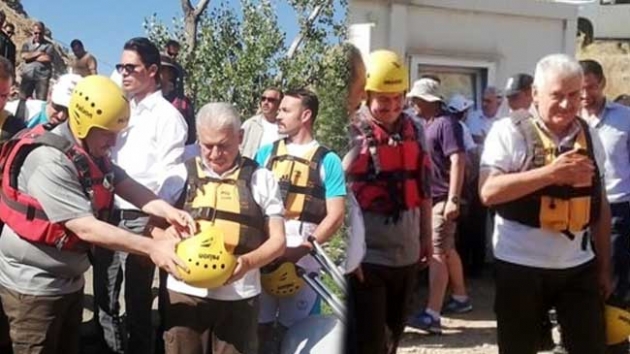 Binali Yldrm Erzincan'da rafting yapt