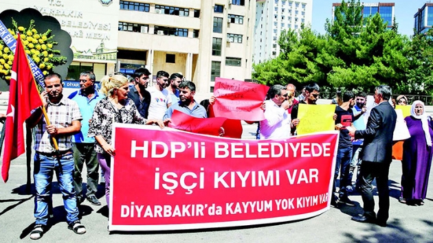 HDPli belediyelere iilerden kym isyan
