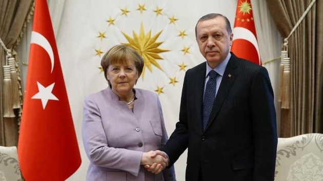 Bakan Erdoan, Almanya Babakan Angela Merkel ile telefonda grt