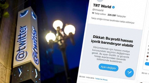 'Twitter'da TRT World'n haberlerine perdeleme giriimi olduunu gryoruz'