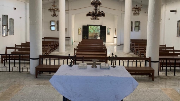 Terristlerin mevzi haline getirdii Ermeni Kilisesi yenileniyor