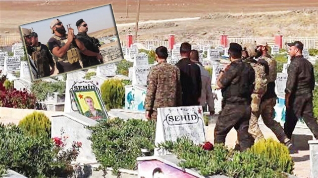 ABD'den bir skandal daha! YPG/PKK mezarln ziyaret ettiler