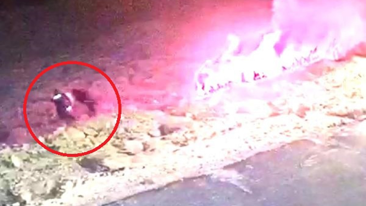 Yanan aracn srcsn polis kurtard