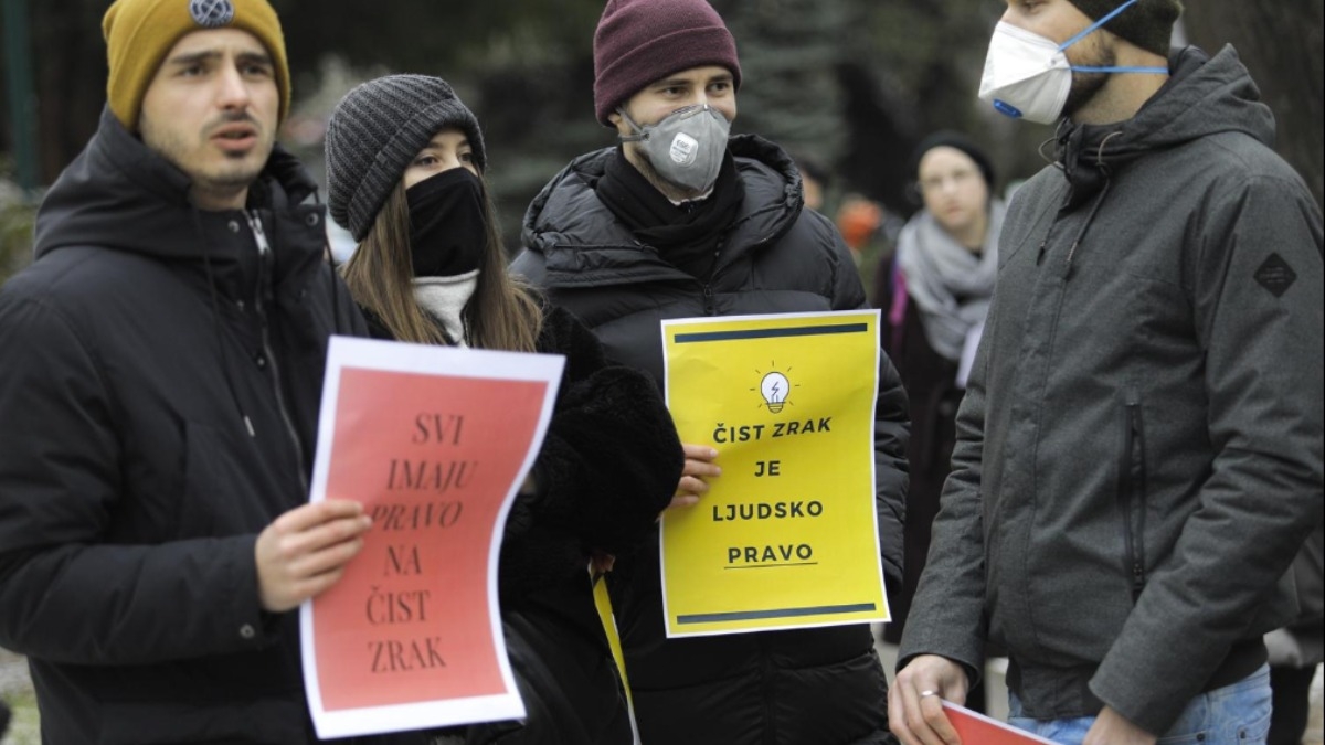 Saraybosna'da 'hava kirlilii' protestosu