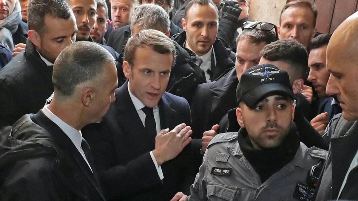 Fransa Cumhurbakan Macron ile srail polisi arasnda gerginlik 