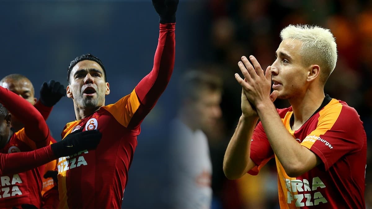 Galatasaray'da Falcao ve Emre Mor antrenmanda tartt