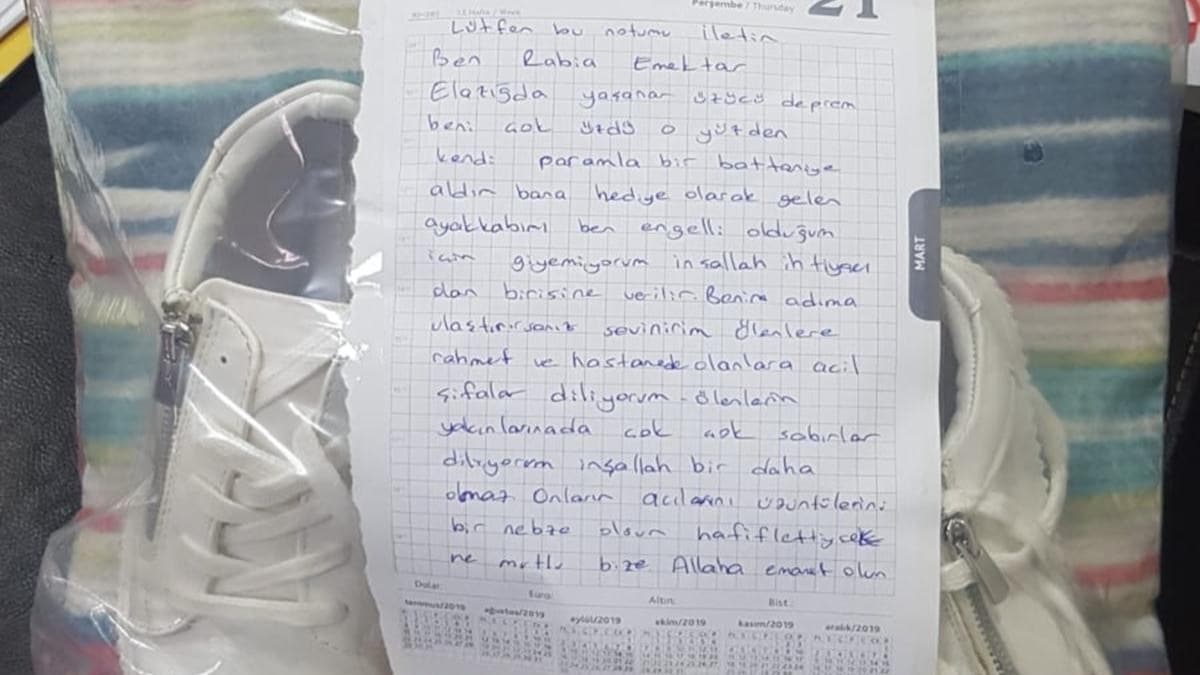 Engelli gen kzn depremzedelere anlaml hediyesi